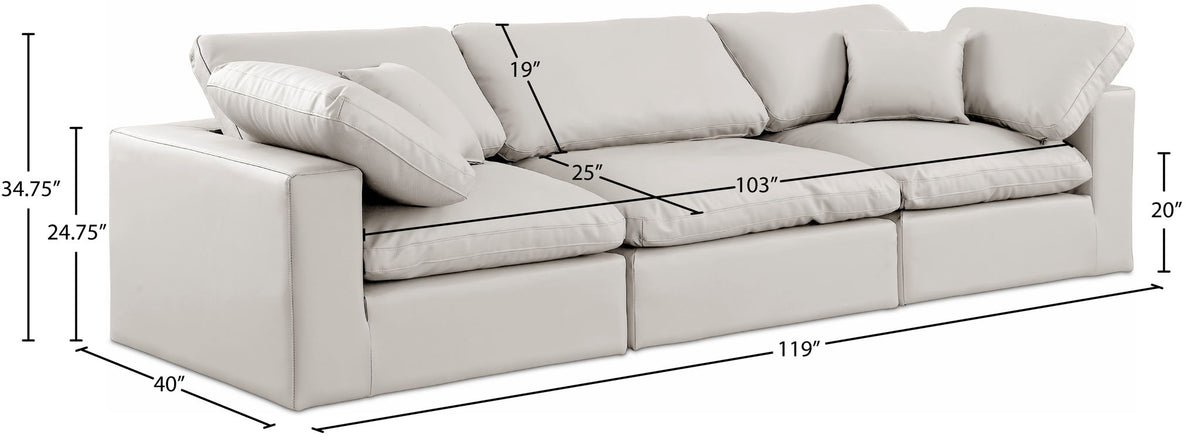 Comfy - Faux Leather Modular Sofa 3 Seats