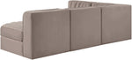 Rummi - Armless Velvet Performance Fabric Upholstered 4 Piece Modular Sectional