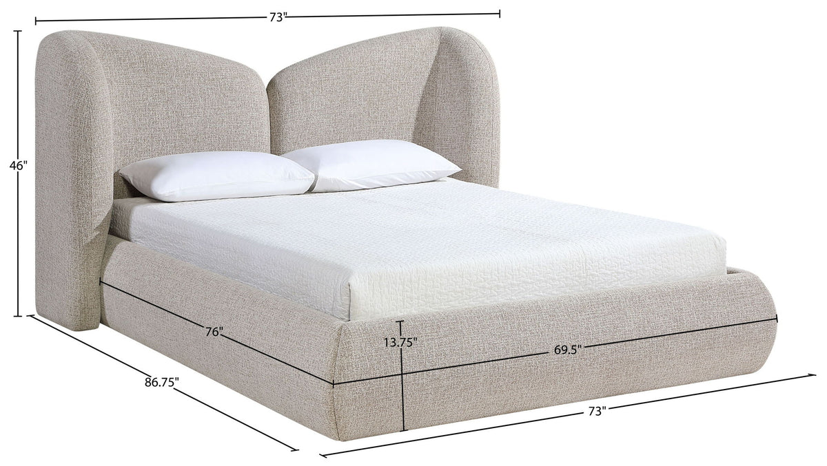 Elowen - Chenille Fabric Upholstered Bed