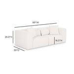Tarra - Chenille Modular Loveseat - Cream