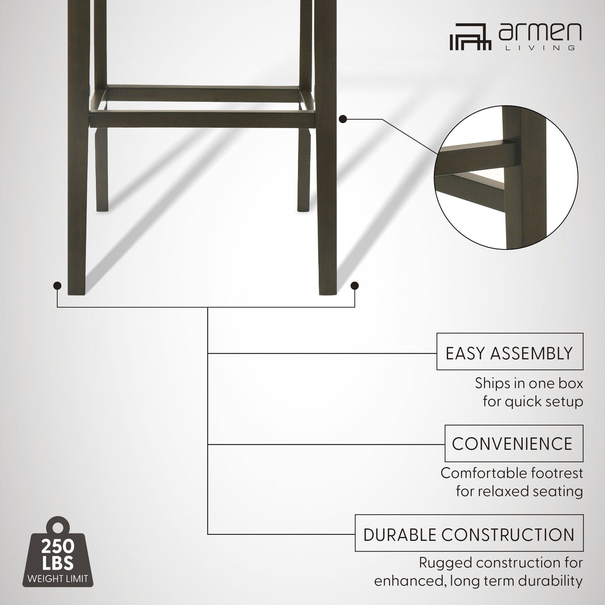 Nolan - 30" Bar Height Rubberwood Barstool