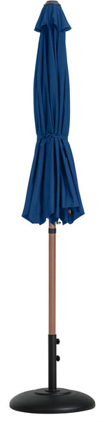 Fiji - Aluminum Patio Umbrella With Round Black And Teak Base