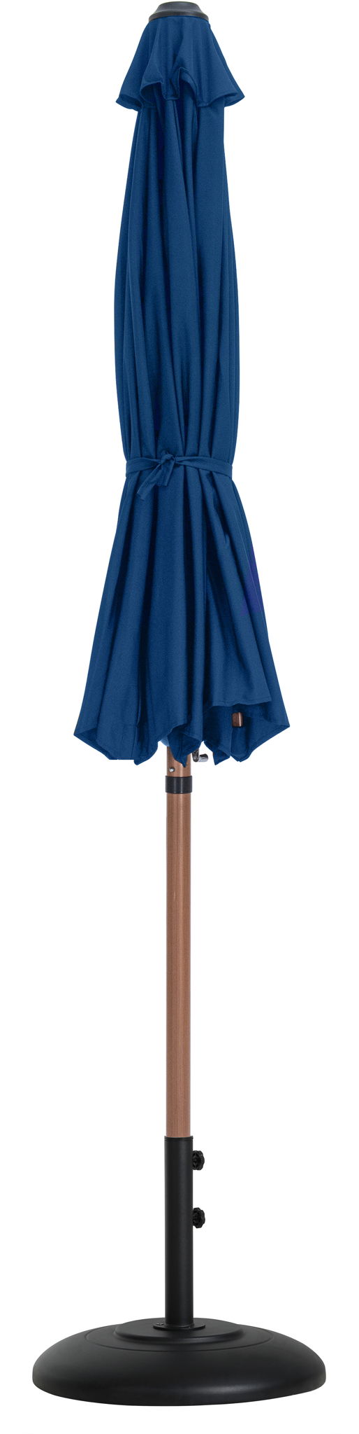 Fiji - Aluminum Patio Umbrella With Round Black And Teak Base