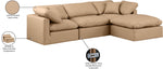 Indulge - Faux Leather 4 Piece Modular Sectional With Chaise - Tan