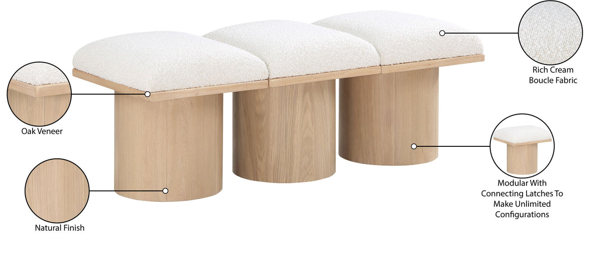 Pavilion - 3 Piece Modular Bench With Natural Base