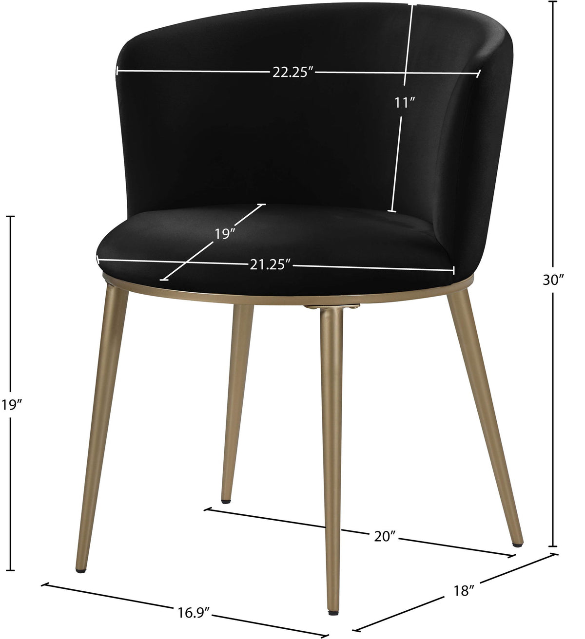 Skylar - Dining Chair with Gold Legs (Set of 2)