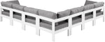 Nizuc - Outdoor Patio 7 Piece Modular Sectional With White Frame