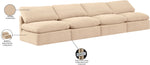 Indulge - Velvet 4 Seat Modular Armless Sofa