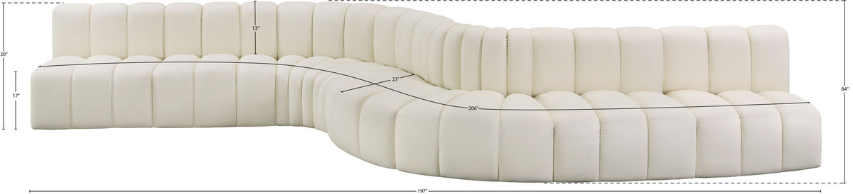 Arc - Faux Leather 8 Piece Curved Modular Sofa