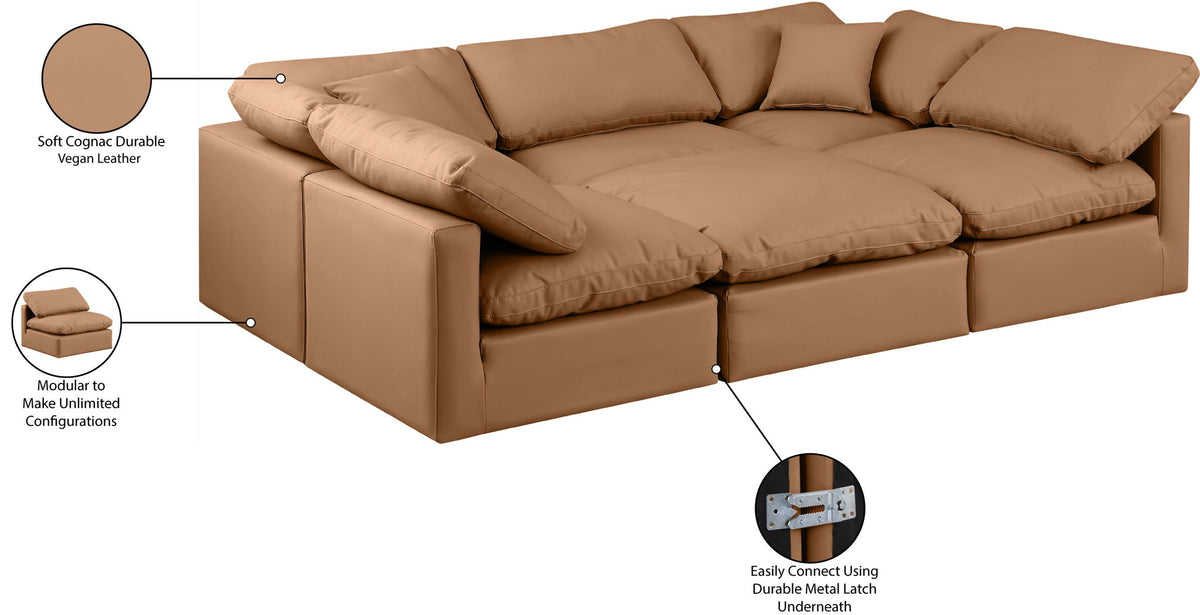Indulge - Faux Leather 6 Piece Modular Sectional