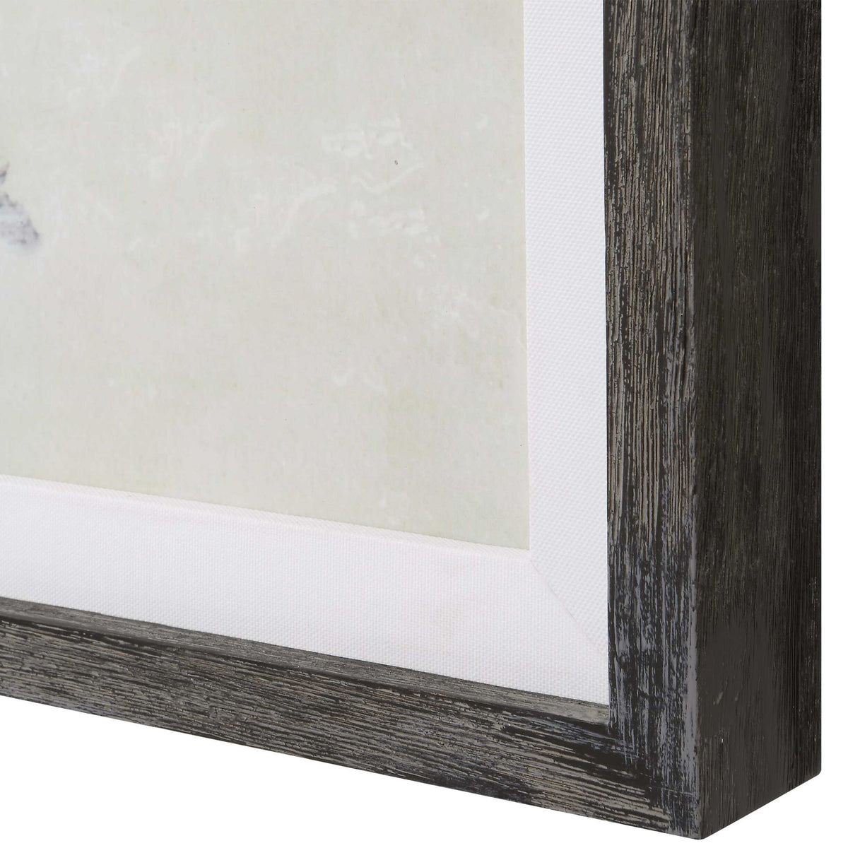 Graphite - Horizon Framed Prints (Set of 3) - Pearl Silver