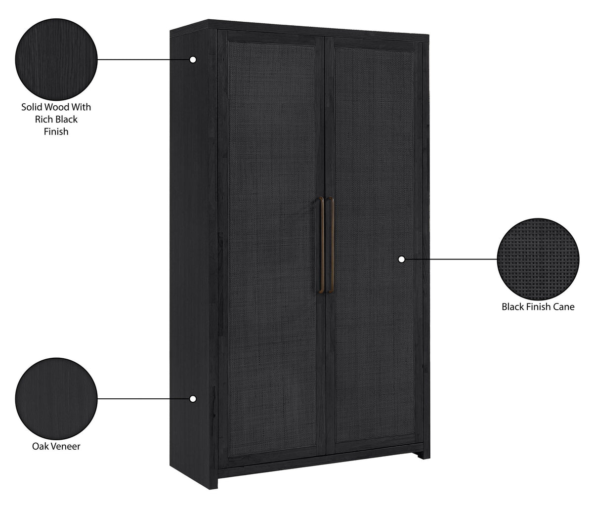 Vana - Solid Wood, Oak Veneer And Stainless Steel Storage Cabinet