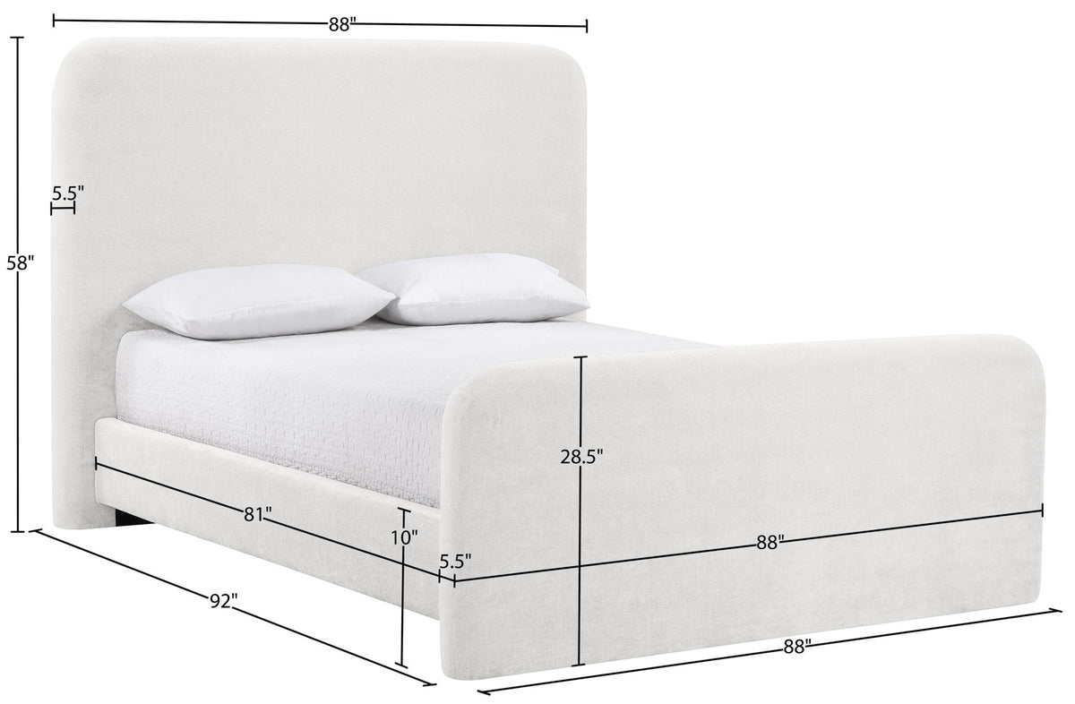 Fira - Chenille Fabric Upholstered Bed