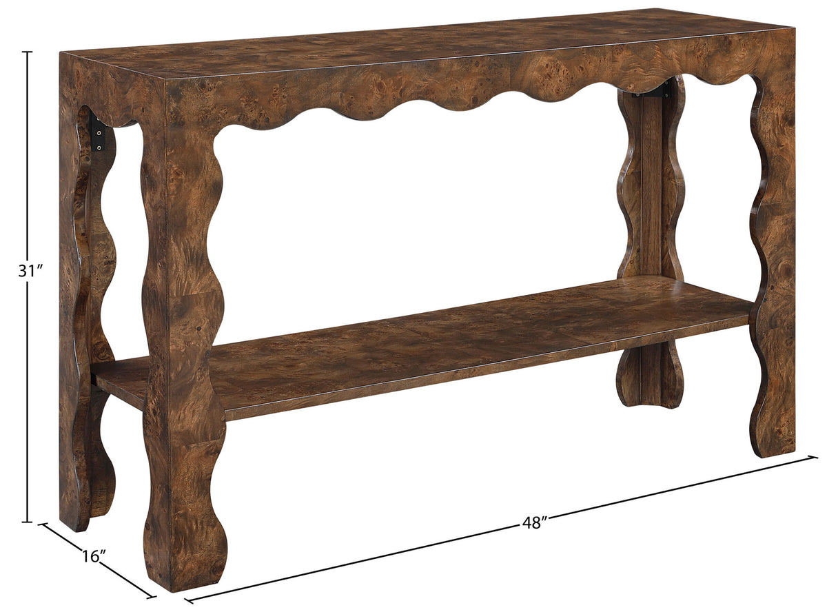 Vassa - Burl Veneer Console Table