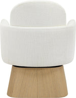 Marlowe - Linen Textured Fabric Upholstered Swivel Accent Chair - Stained Natural