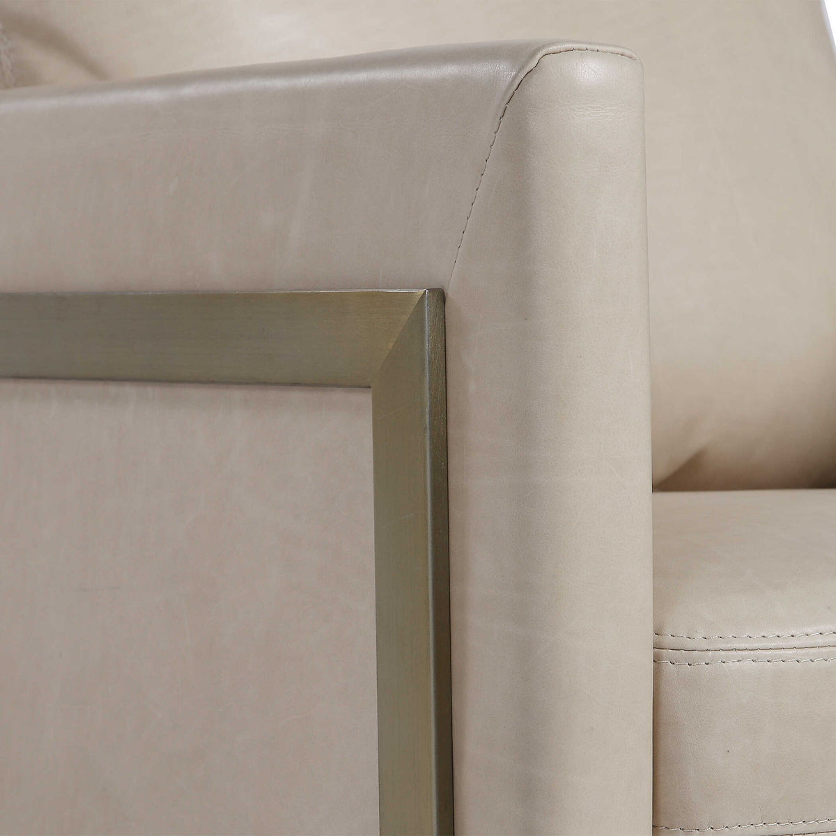 Alexandra - Accent Chair - Brass / Brown / White