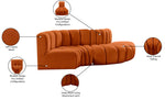 Arc - Velvet 4 Piece L-Shaped Modular Sofa