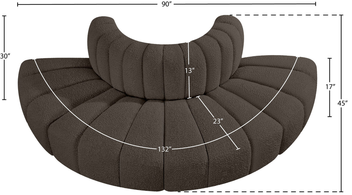Arc - Boucle Fabric 4 Piece Modular Sofa