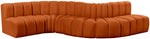 Arc - Velvet 6 Piece Curved Modular Sofa