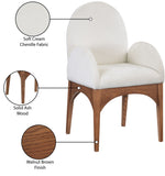 Waldorf - Chenille Dining Arm Chair With Brown Legs