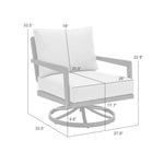 Avila - Outdoor 360-Swivel Rocker Chair With Woven Rattan Back Aluminum Frame And Cushions - Dark Bronze / Silver Ash