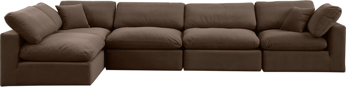 Comfy - 5 Piece Velvet Modular Sectional