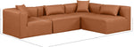 Cube - 4 Piece Modular Corner Sectional - Cognac