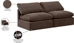 Indulge - Velvet 2 Seat Modular Armless Sofa