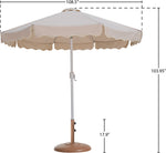 Amalfi - Patio Umbrella - Light Brown Base / White Pole
