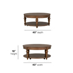Bellevue - Round Coffee Table With Casters - Whiskey Brown