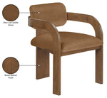 Cedra - Velvet Performance Fabric Upholstered Dining Chair (Set of 2) - Brown Frame