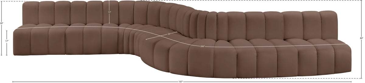 Arc - Faux Leather 8 Piece Curved Modular Sofa