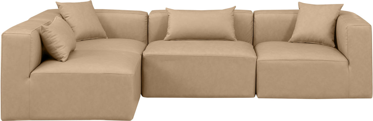 Cube - 4 Piece Modular Corner Sectional - Tan