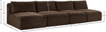 Shaggy - 4 Seat Modular Armless Sofa