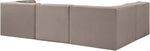 Rummi - Velvet Performance Fabric Upholstered 4 Piece Modular Sectional