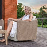 Sunset - Outdoor Swivel Lounge Chair - Oatmeal / Oyster White