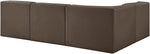 Rummi - Armless Velvet Performance Fabric Upholstered 4 Piece Modular Sectional