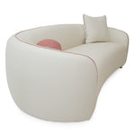 Winfree Modern Off White + Coral Fabric 3-Seater Sofa by VIG Furniture - View 3