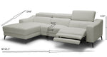 Rampart - Modern L-Shape LAF White Leather Sectional Sofa with 1 Recliner by VIG Furniture - View 3