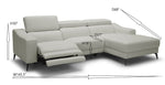 Rampart - Modern L-Shape RAF White Leather Sectional Sofa with 1 Recliner by VIG Furniture - View 3