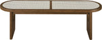 Canovia - Solid Wood And Faux Cane Bench