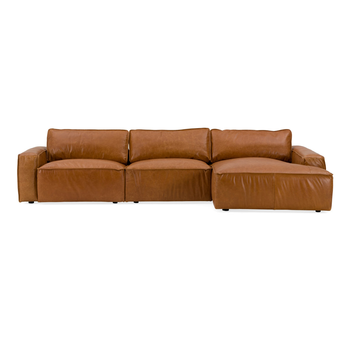 Cambria - Modern RAF Cognac Leather Sectional Sofa by VIG Furniture - View 1