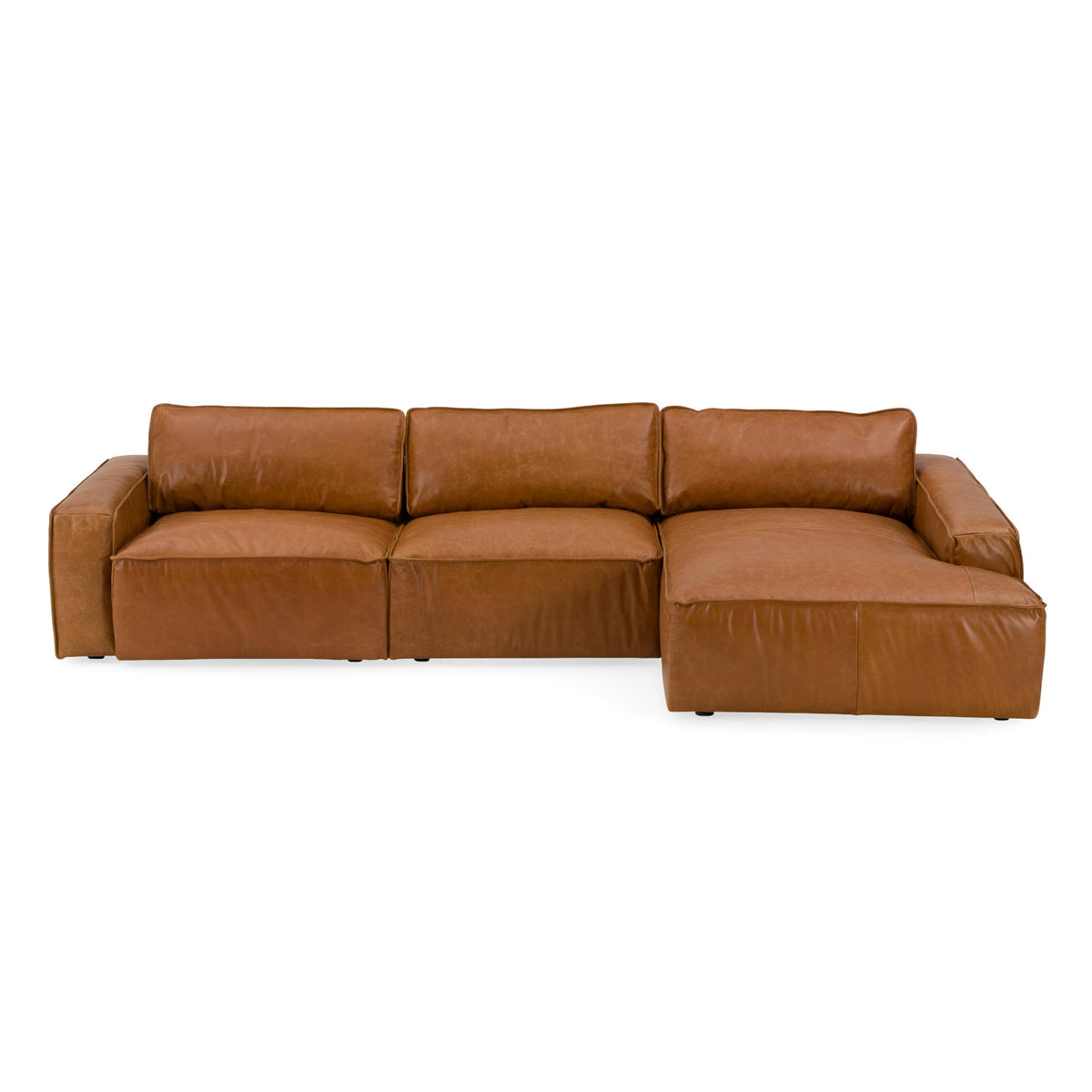 Cambria - Modern RAF Cognac Leather Sectional Sofa by VIG Furniture - View 3