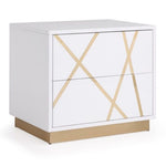 Eastern King Nixa - Modern White + Gold Bedroom Set