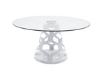 Lilly - Modern 12mm Round Glass + White Dining Table by VIG Furniture - View 8