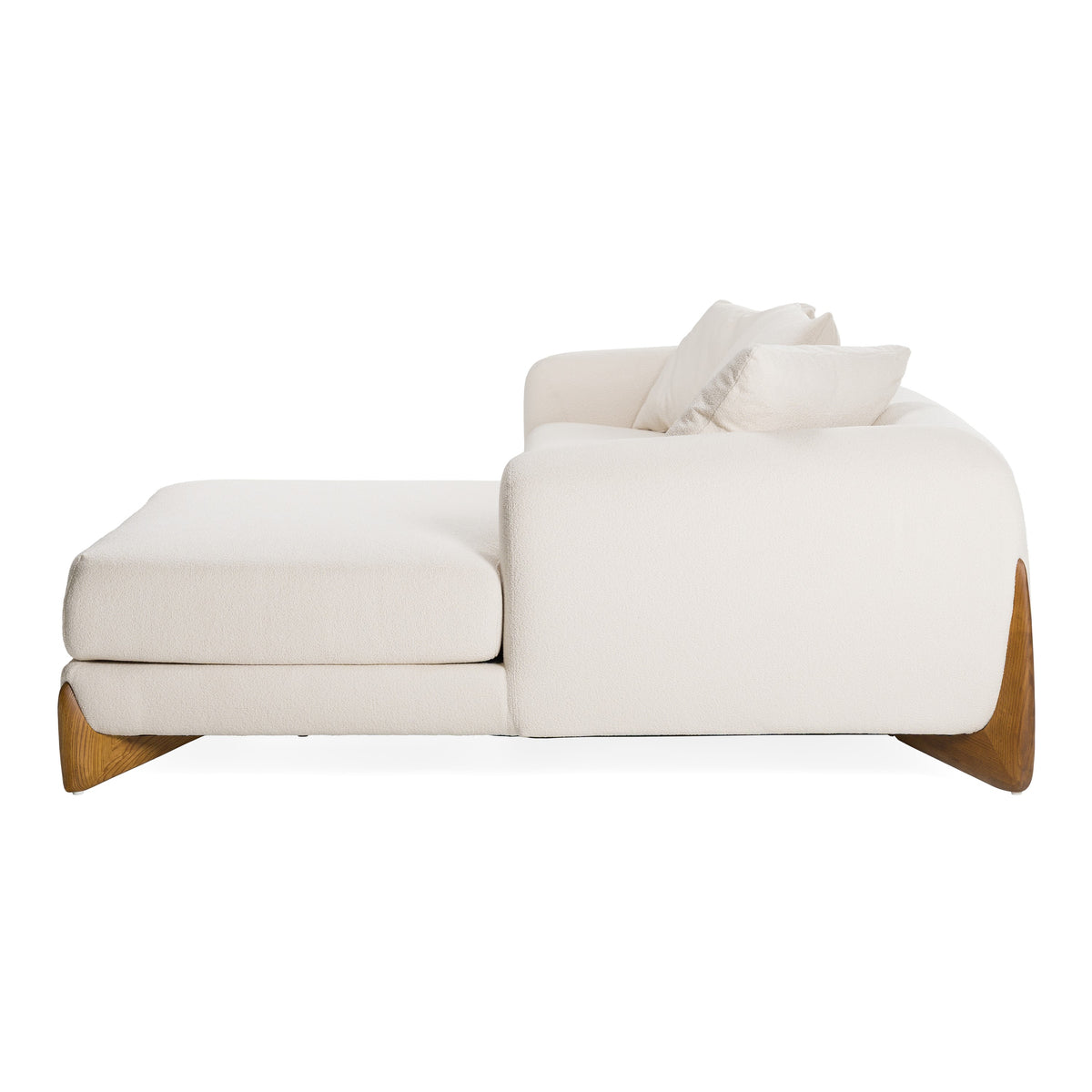 Fleury - Contemporary Cream Fabric and Walnut RAF Sectional Sofa by VIG Furniture - View 4