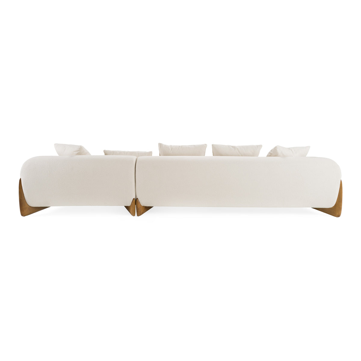 Fleury - Contemporary Cream Fabric and Walnut RAF Sectional Sofa by VIG Furniture - View 6