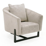 Forbis - Contemporary Light Grey Fabric + Brown Accent Chair by VIG Furniture - View 1