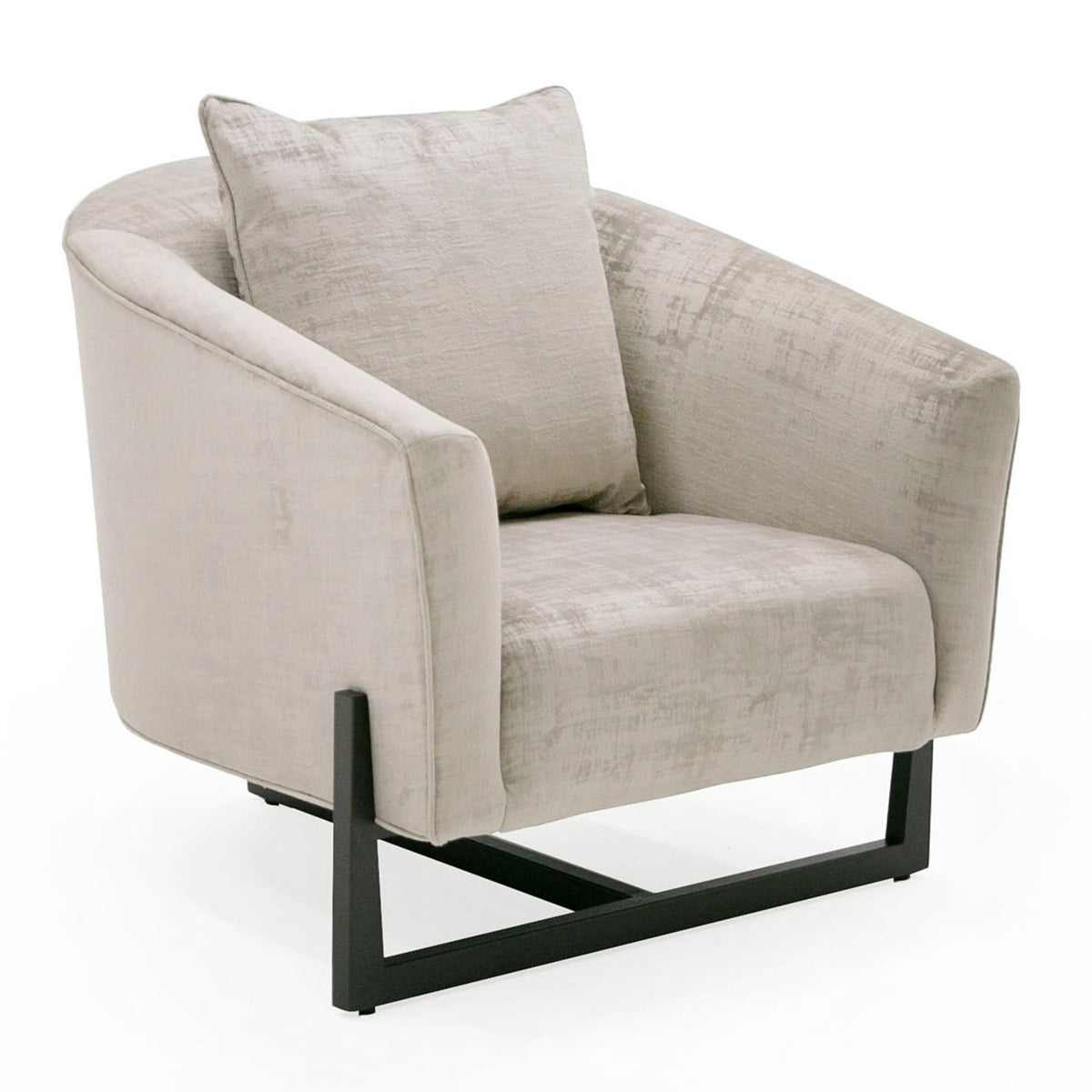 Forbis - Contemporary Light Grey Fabric + Brown Accent Chair by VIG Furniture - View 1