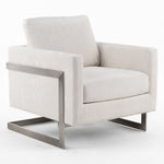 Prince - Contemporary Off White Fabric + Silver Accent Chair by VIG Furniture - View 1